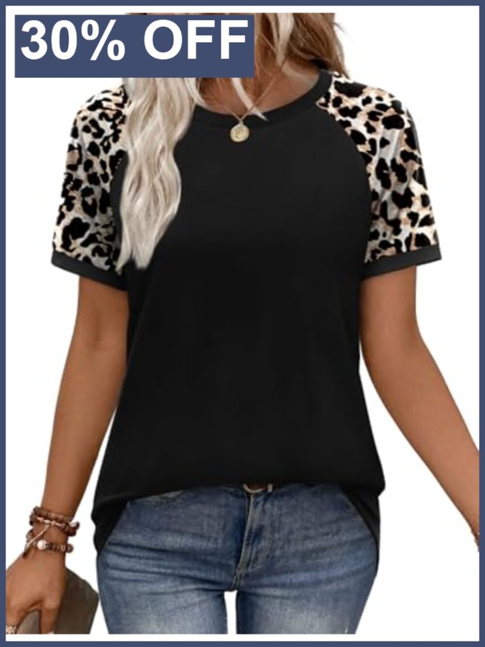 Womens Short Sleeve Color Block Raglan T-Shirt Casual Summer Top